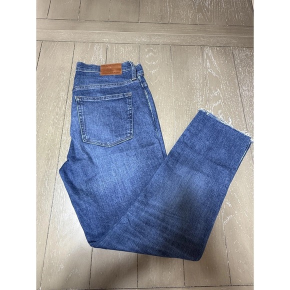 J Crew Jeans Womens 30T Blue Vintage Straight High Rise Distressed Denim Raw Hem - Picture 1 of 13